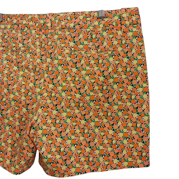 Lands End Women's Size 10 Chino Vibrant Orange Yellow Fruit Print Causal Shorts - Picture 10 of 10